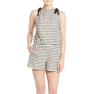 Madewell Stripe Tie Shoulder Romper